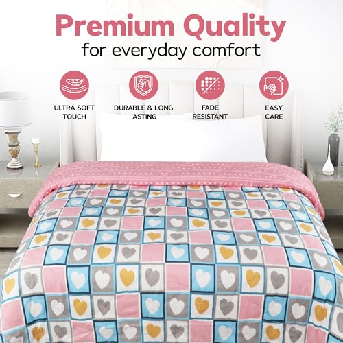 Image of DECORUM Cloud Cotton Double Bed Comforter 90x90 Inch 250 GSM | Ultrasonic Quilted AC Blanket | Lightweight All Season Microfiber Quilt | Ultra Soft & Warm Bedding