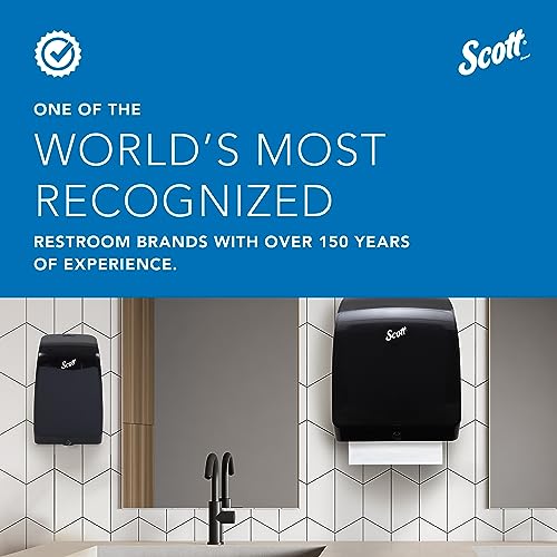 Image of Scott Professional Manual Hard Roll Paper Towel Dispenser (34346) | Black, Wall Mounted, Compatible with Scott Pro Blue Core Towels