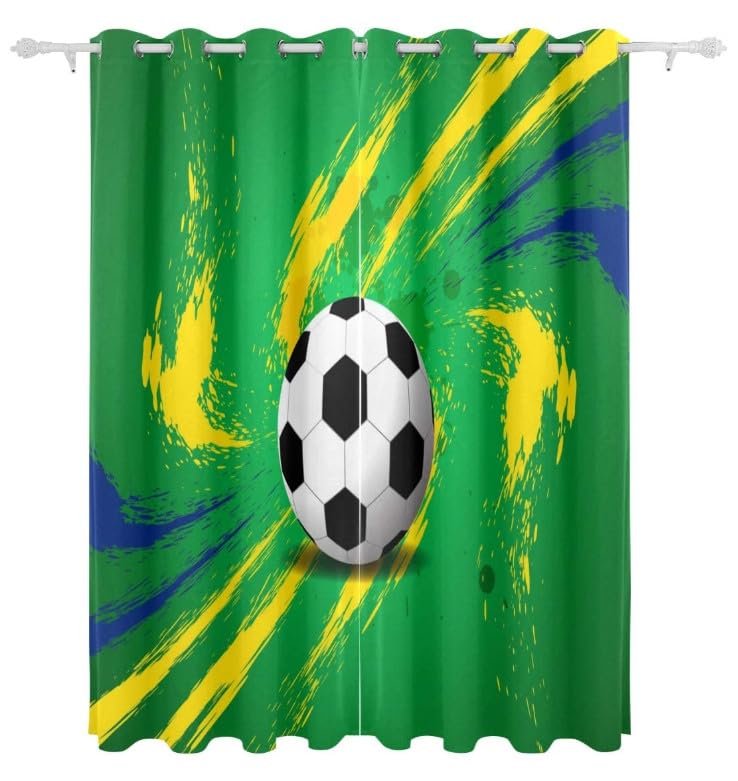 Rideaux isolants thermiques anti chaleur et froid vert football lot de 2