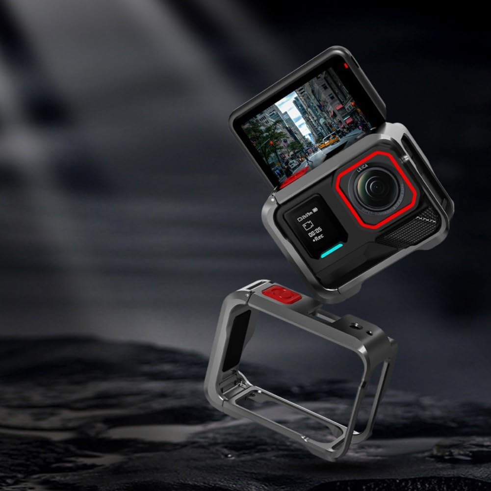 Aluminiowa klatka do Insta360 Pro 2/1, lekka metalowa obudowa ochronna z wytrzymałą ramą do kamery sportowej, szara