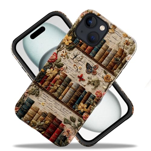 Coque iPhone 15 Plus antichoc intégrale à motif bibliothèque antique - 2