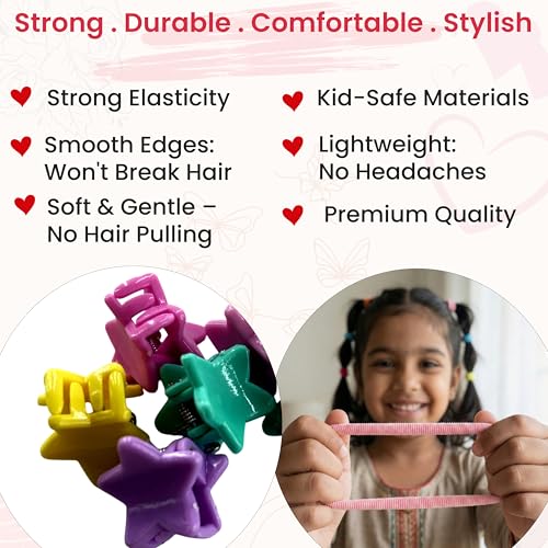 Image of TEMPERIA Hair Accessories Birthday Gift Items for Girls & Kids | Combo of Hair Claw Clips, Rubber Band, Hair Pins & More | Cute Hair Styling Kit for Baby Girls for Party & Wedding | Multicolor -100pcs