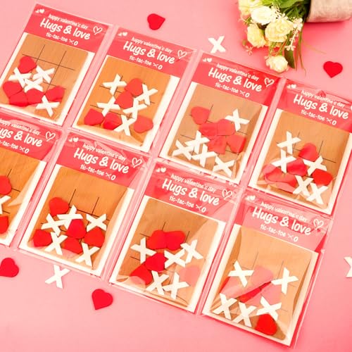 Grenfield 24 Pack Valentines Day Gifts for Kids, Valentines Cards with Wooden Tic Tac Toe Game, Valentines Day Exchange Cards for Kids Classroom School for Boys Girls Toddlers Class Party Favors by Grenfield - Image 6