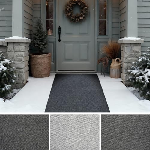 iCustomRug Hallway Runner Rug – 3x8ft Black, Indoor/Outdoor, Non-Slip Rubber Backing, Low-Profile All-Weather Carpet, Non-Shedding & Easy Care, Entryway Mat Ideal for High Traffic Areas