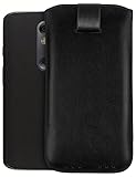 mumbi ECHT Ledertasche Motorola Moto X Force Tasche Leder Etui (Lasche mit Rückzugfunktion Ausziehhilfe) - 2