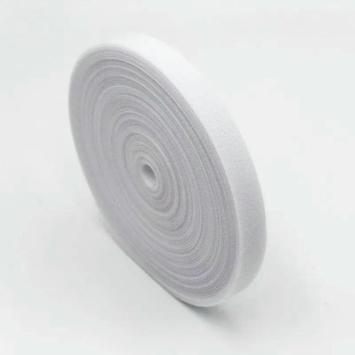 1 Roll Reusable Fastening Tape Cable Ties, Multi-Purpose Cord Organizer, Computer and Wire Storage, Data Cable Management Tie-White-3.0m