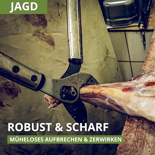 Original LÖWE große Jagdschere 22.150 - mit antihaftbeschichtete und korrosionsgeschützte Klingen - zum Aufbrechen und Zerwirken von Knochen und Fleisch