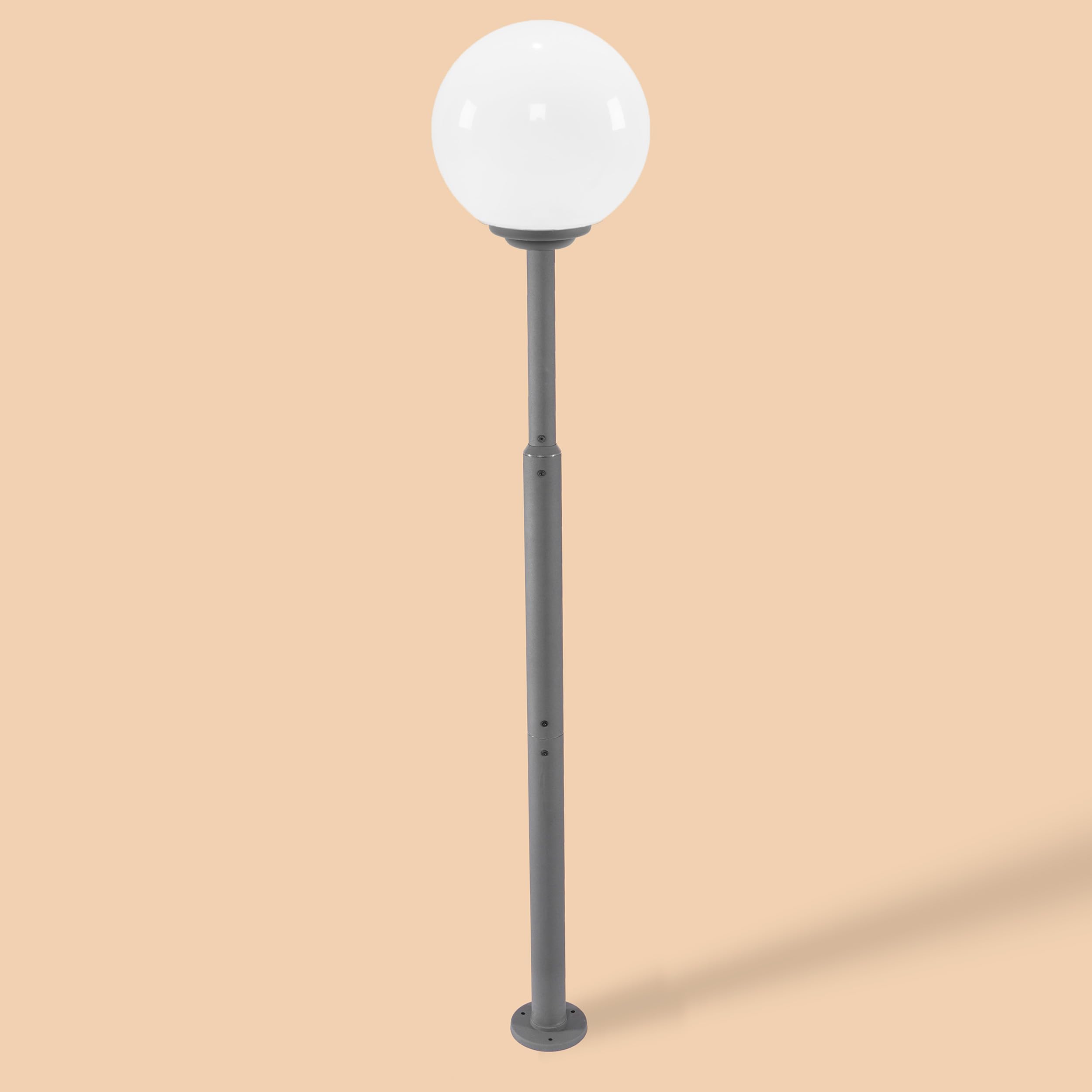 Esotec Solar Stand-Kugelleuchte Liana CCT, Höhe 200cm, Fernbedienung, Eingangsleuchte, Aluminium, Gartenbeleuchtung, Standleuchte mit Solarkugel, wetterfest, winterfest