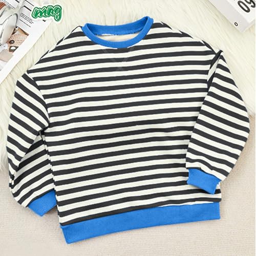 Girls Oversized Striped Sweatshirt Crewneck Long Sleeve Shirt Casual Loose Cute Tops Fall Fashion Preppy Clothes 3-14 Years3