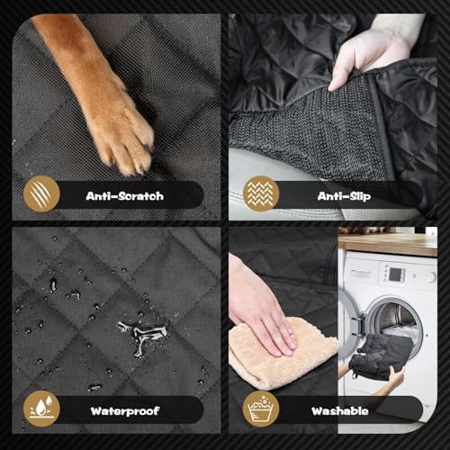 Nobleza Dog Car Seat Cover - Waterproof, Nonslip Scratch Proof Back Seat Protector for Universal Cars Rear Seats, Durable 137×121cm - Image 6