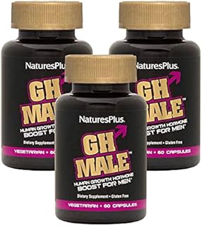 NaturesPlus GH Male - 60 Capsules, Pack of 3 - Human Growth Hormone Boost for Men - Vegetarian, Gluten Free - 90 Total Servings