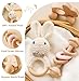 let's make Wooden Baby Rattle 3 PCS Push Car Rattle Set Crochet Rattle Ring Wooden Montessori Toy for Newborn Infant Baby Gifts (Rabbit Rattle)