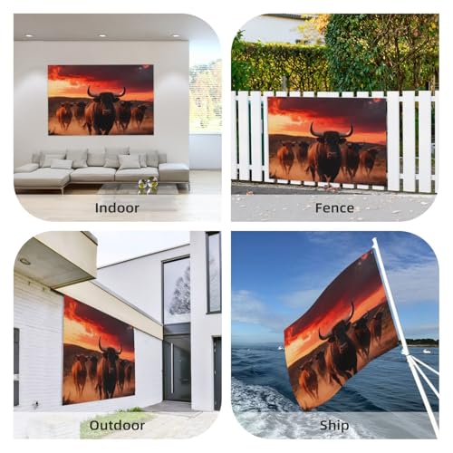 Drapeau double face Running Bull en polyester de qualité supérieure - 8