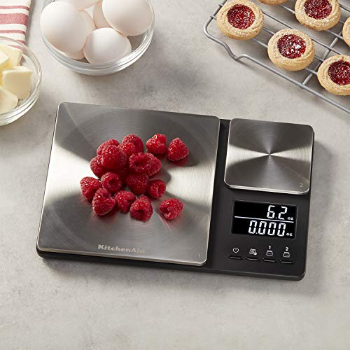 KitchenAid digitale Lebensmittel-Waage mit zwei Plattformen, wiegt zwischen 5000g und 500g Schwarz Einheitsgröße – Ansicht 4