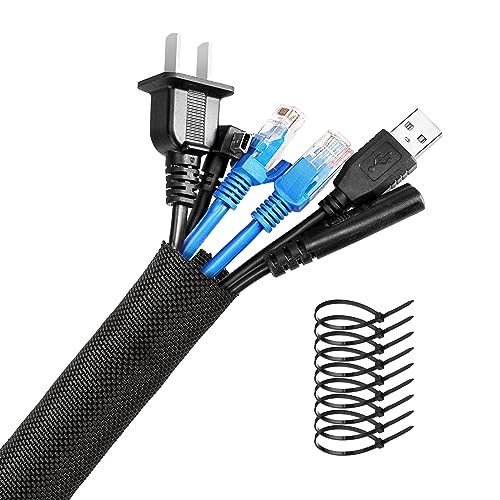 AGPTEK 3m Kabelschlauch, 20mm selbstschließend Kabelkanal,...