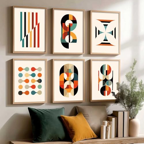 Image of kotart Boho pattern Theme Digital Wall Art Prints for Living Room Bedroom Office Room Decor - Painting for Wall Decoration - (Pack of 6 Multicolor) (13x17 inch, J)