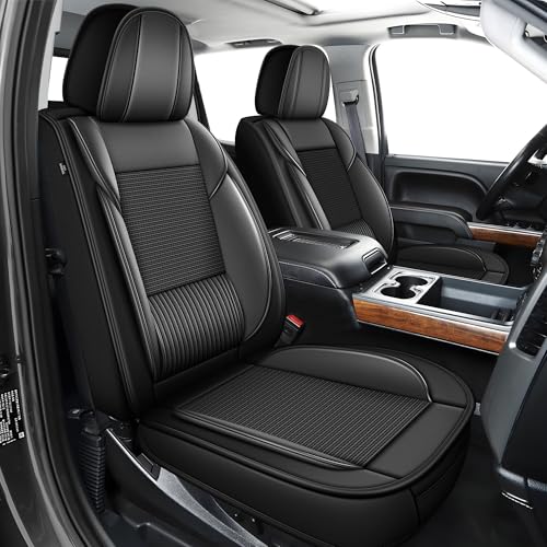 Ahsrnl Seat Covers Full Set Fit 2007-2025 2026 Chevy Chevrolet Silverado Gmc Sierra 1500 2500hd 3500hd Crew Cab Waterproof Truck: Silverado Crew Custom Leather Truck Seat Covers (2 Row 5 Seat, Black) Ahsrnl Seat Covers Full Set Fit 2007-2025 2026 Chevy Chevrolet Silverado Gmc Sierra 1500 2500hd 3500hd Crew Cab Waterproof Truck: Silverado Crew Custom Leather Truck Seat Covers (2 Row 5 Seat, Black)