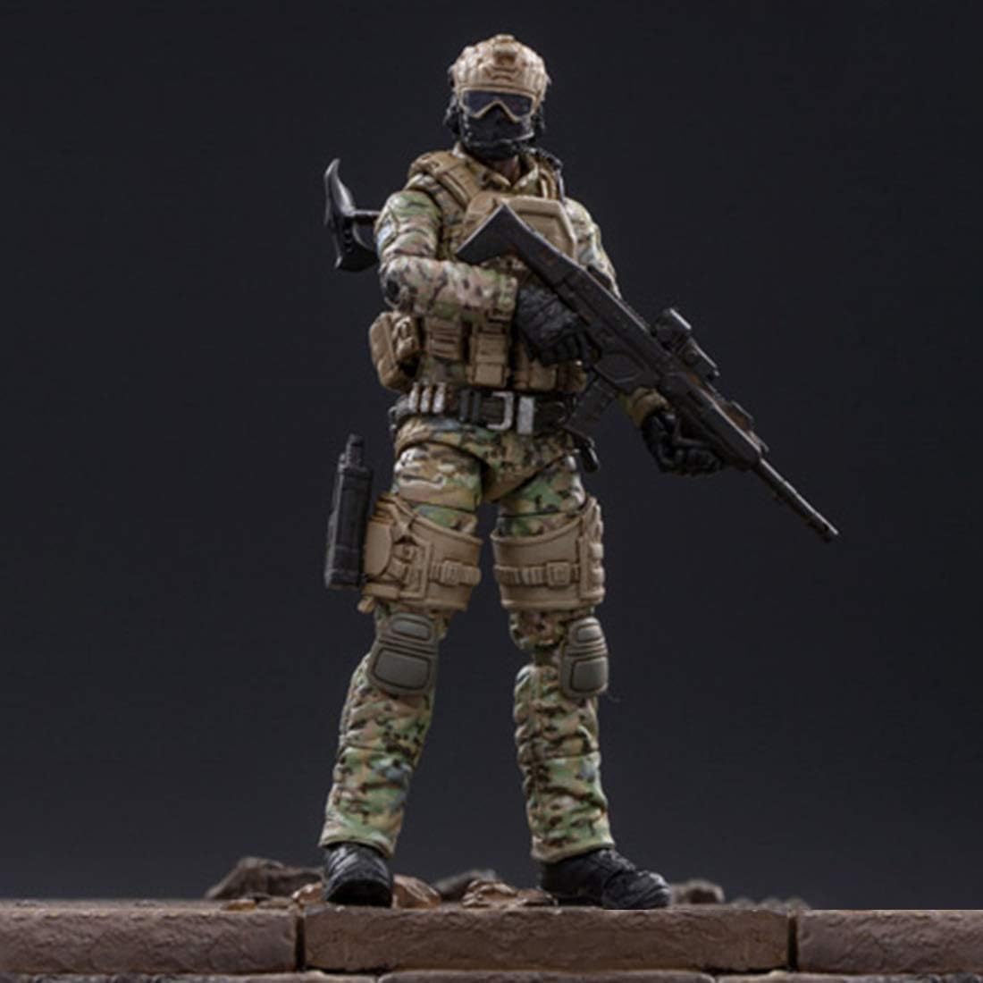 NEDTO 1/18 Soldier Action Figures, 4-Inch Military Soldiers Special Forces Army Man Action Figures Playset with Weapons and Acce