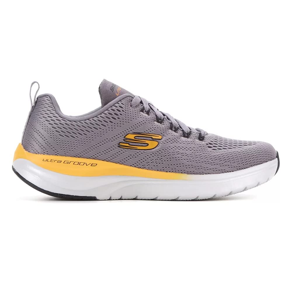 Skechers Ultra Groove - TEMPL Mens Shoes (Numeric_11) Grey Yellow (B085B6HPLY) Amazon Price History, Amazon Price Tracker