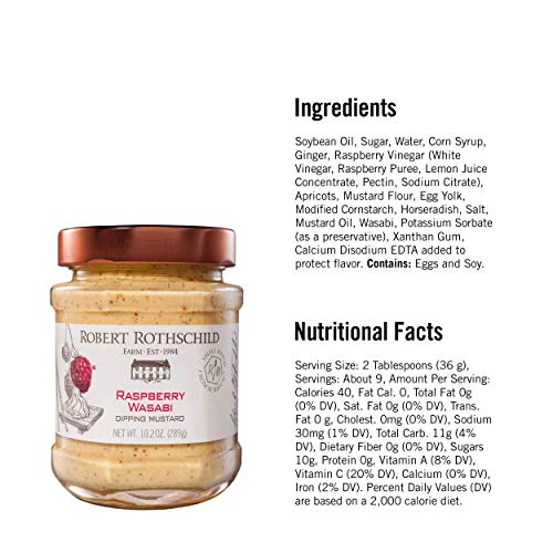 Robert Rothschild Farm Raspberry Wasabi Dipping Mustard Gourmet Condiment, 10.2 Ounces