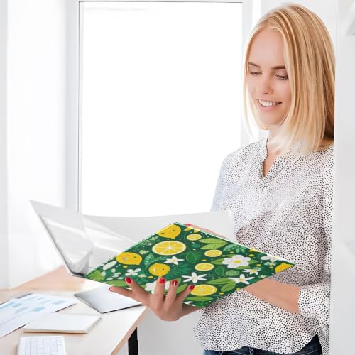 Classeur imprimé de 3,8 cm rigide et durable avec imprimé exclusif citrons et fleurs