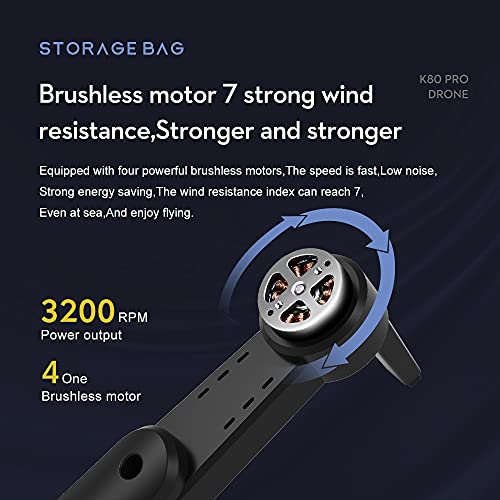Drone de câmera K80 PRO GPS 4K Dual ESC com motor sem escova, drone 5G WiFi FPV com função Follow Me