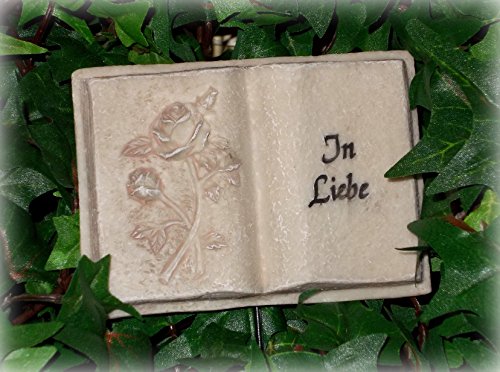 Grabdekoration Buch 'In Liebe' aus Polyresin 9,5 cm Cover