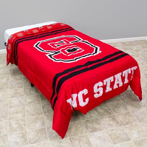 College Covers Everything Comfy North Carolina State Big Logo Soft and Colorful Comforter Set - Twin
