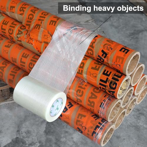 Image of BOMEI PACK Wide Heavy Duty Fiberglass Filament Reinforced Packing Tape 8inch, 60yds x 5.5mil