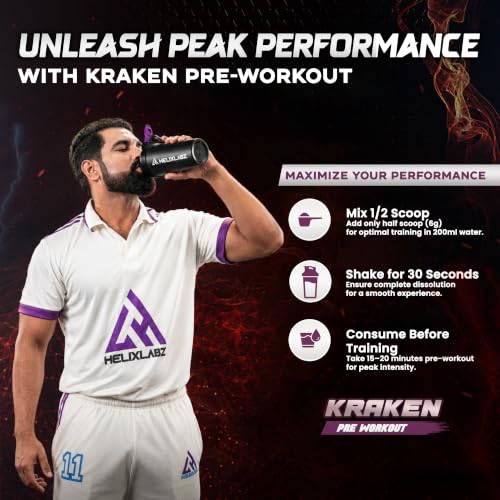 HELIXLABZ Kraken Pre-Workout 60 Servings Berry Storm 1 g - Image 6