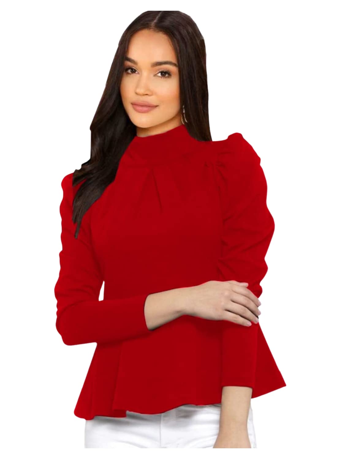 dream beauty fashion Women's Cotton High Neck Full Sleeve Regular Fit Tshirt (TIK Tok)-picture-8
