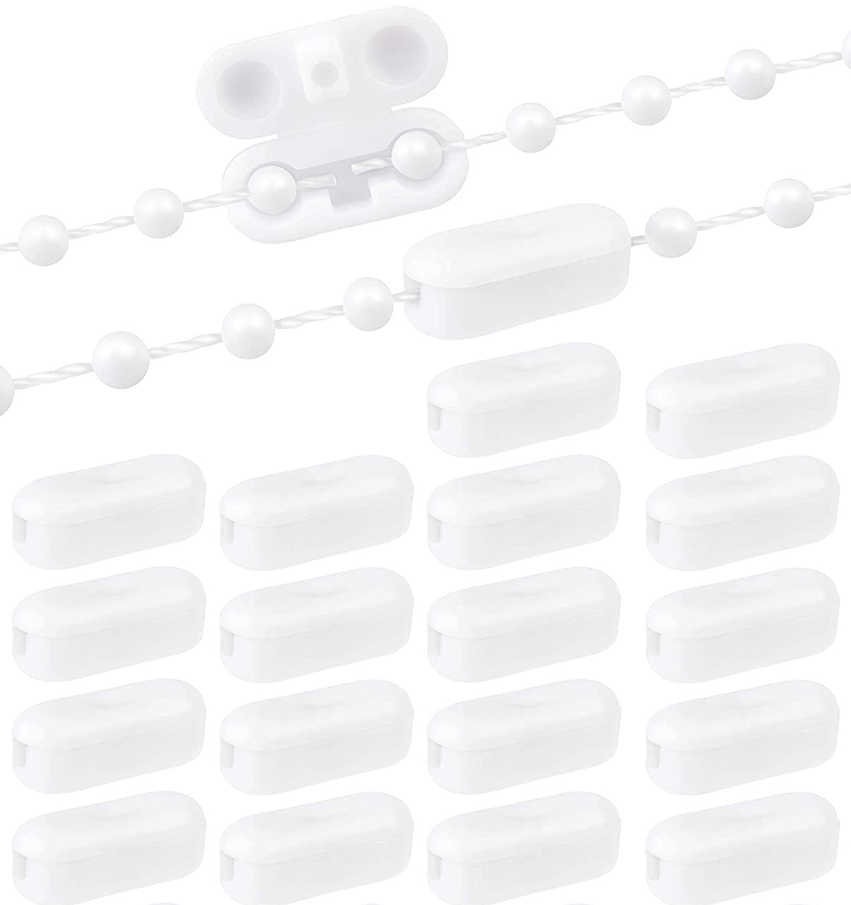 SISI UK® 20 Pack Replacement Vertical Roman Roller Blind Ball Chain Cord Connector Clips