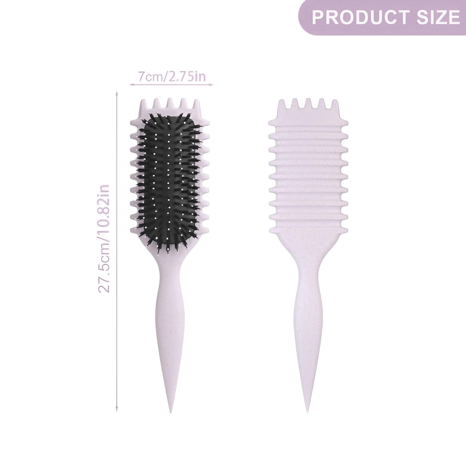 Cepillo Definidor De Rizos - Cepillo Pelo Rizado, Cepillo Curly Brush Enhance Bounce | Destangla El Cabello Ondulado/Rizado, Reduce Frizz - Diseño Ergonómico Para Todas Las Texturas (Beige, Rayas)