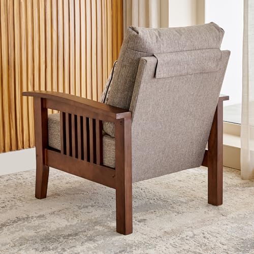 Image of Home Centre Abby Fabric 1-Seater Sofa with Cushion - Brown