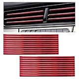 MUQIDA 20PCS Car Air Conditioner Decoration Strips, Waterproof Auto Moulding Trim for Straight Air Vent Outlet, Universal Bendable Vent Strip Interior Accessories for Most Vehicles (Shiny Red)