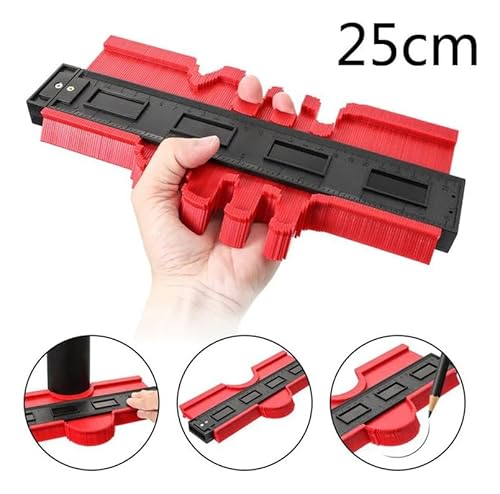 Kit Gabarito Copiador De Contorno + Régua Multi Ângulos Ferramenta De Duplicador De Medidor De Conto