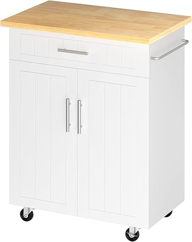 Miniatura 9 de JY QAQA Isla de cocina de 26 pulgadas con ruedas con armario de almacenamiento, armario de cocina con estantes, asa de carrito para toallero o