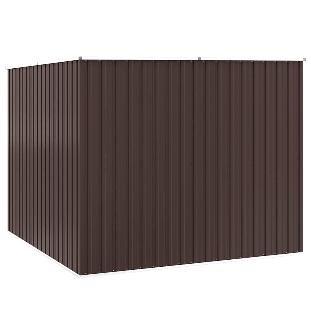 vidaXL Cobertizo de Jardín Paito Casata Casetilla Almacenamiento de Herramienta Almacenaje Exterior Acero Galvanizado Marrón 195x198x159 cm