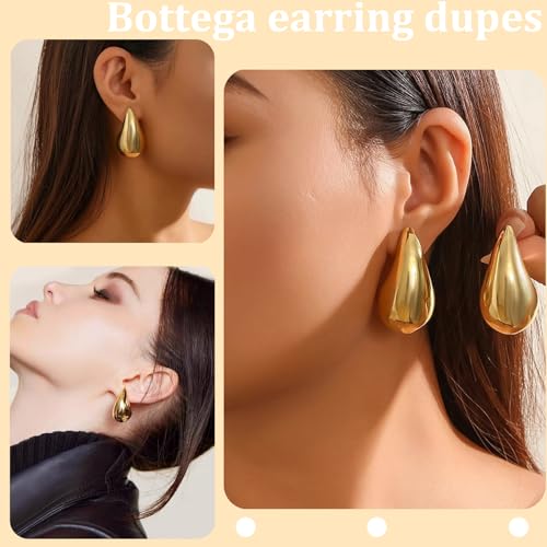 Gold-Tear-Drop-Earrings-Dupes-Jewelry-for-Women-TrendyChunky-14K-Real-Gold-Plated-EarringsHypoallergenic-Sterling-Silver-Post-Lightweight-Silver-Hoop-Earrings-Set-25mm32mm44mm 51pkWphRHmL