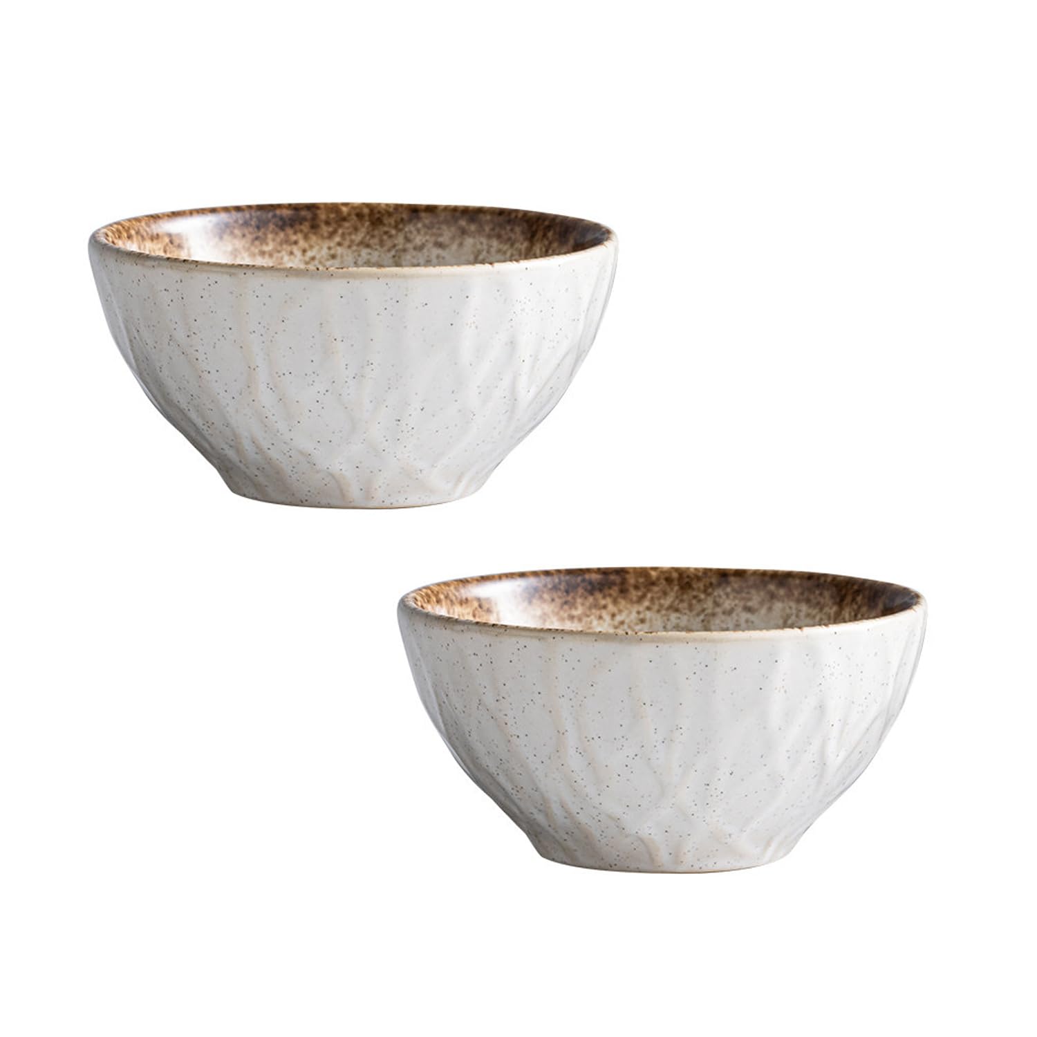 YTSMZX Bowls Set of 2 Ceramic Bowls for Kitchen Deep Bowls for Cereal Salad Fruits Noodle Dishwasher Microwave Safe,290ml,White