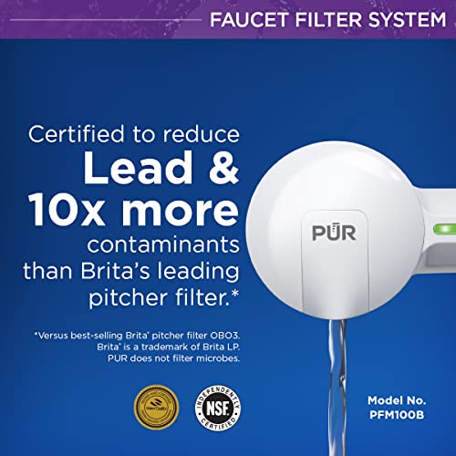 Pur Plus Faucet Mount Water Filtration System, White & Plus Mineral Core Faucet Mount Water Filter Replacement (2 Pack) – Compatible With All Pur Faucet Filtration Systems #TOP2