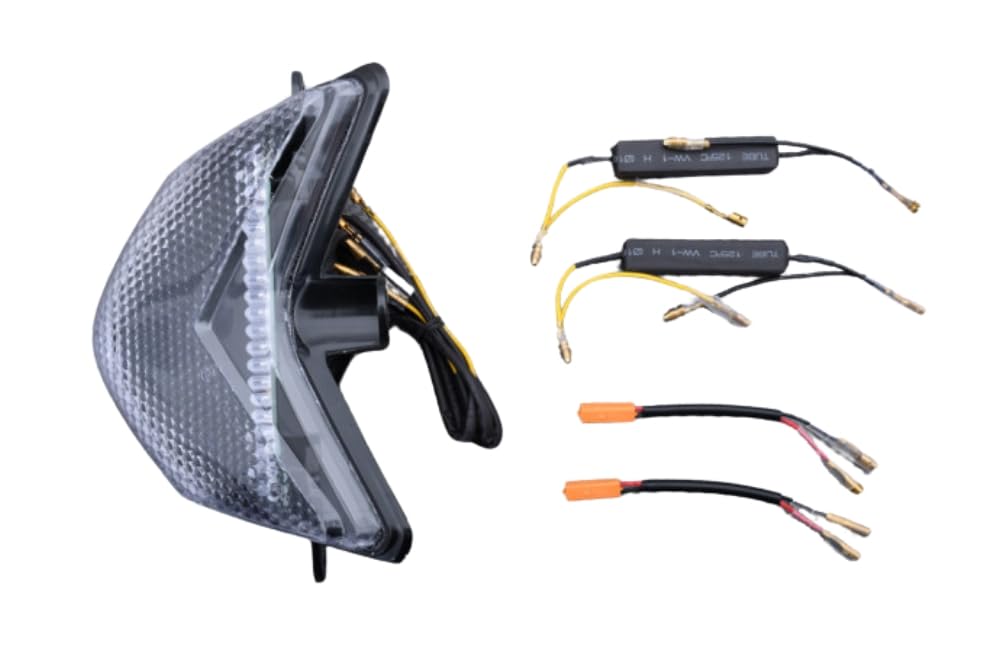 CPeiTo Fanale Posteriore LED Integrato Per Kawasaki ZX10 / ZX10R 2004-2005 – Stop, Freno E Indicatori Di Direzione, Lente Fumè