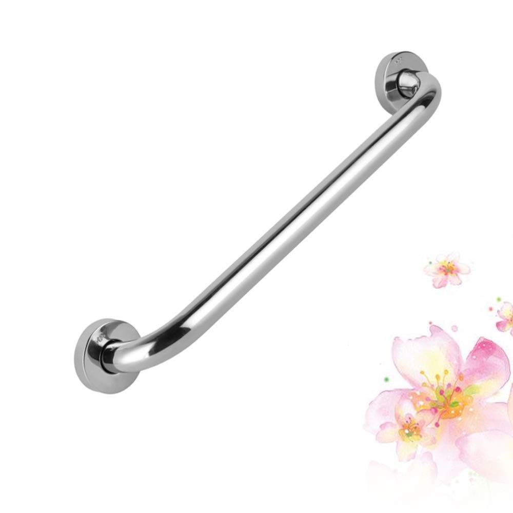 Maniglioni di Sicurezza per Bagno in Acciaio Inox, corrimano Antiscivolo per WC, Spessore maggiorato (Argento 30 cm), Maniglia (Colore: Spessore Chiaro)