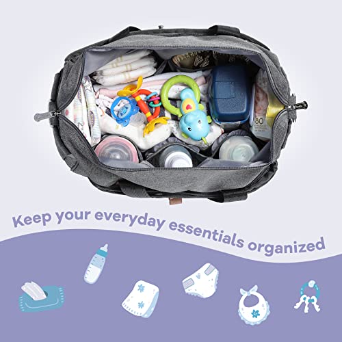 Ruvalino Diaper Bag Tote, Hospital Bags For Labor And Delivery, Multifunction Large Travel Weekender Overnight Bag For Mom And Dad, Convertible Baby Bag For Boy And Girls Gray #TOP1