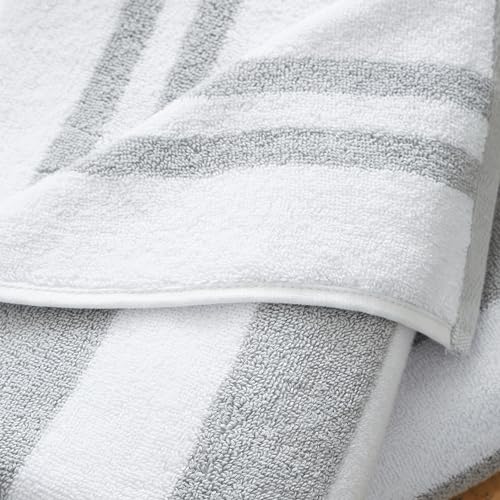 Serviettes de bain Bianca coton jacquard réversible gris 600g - 3