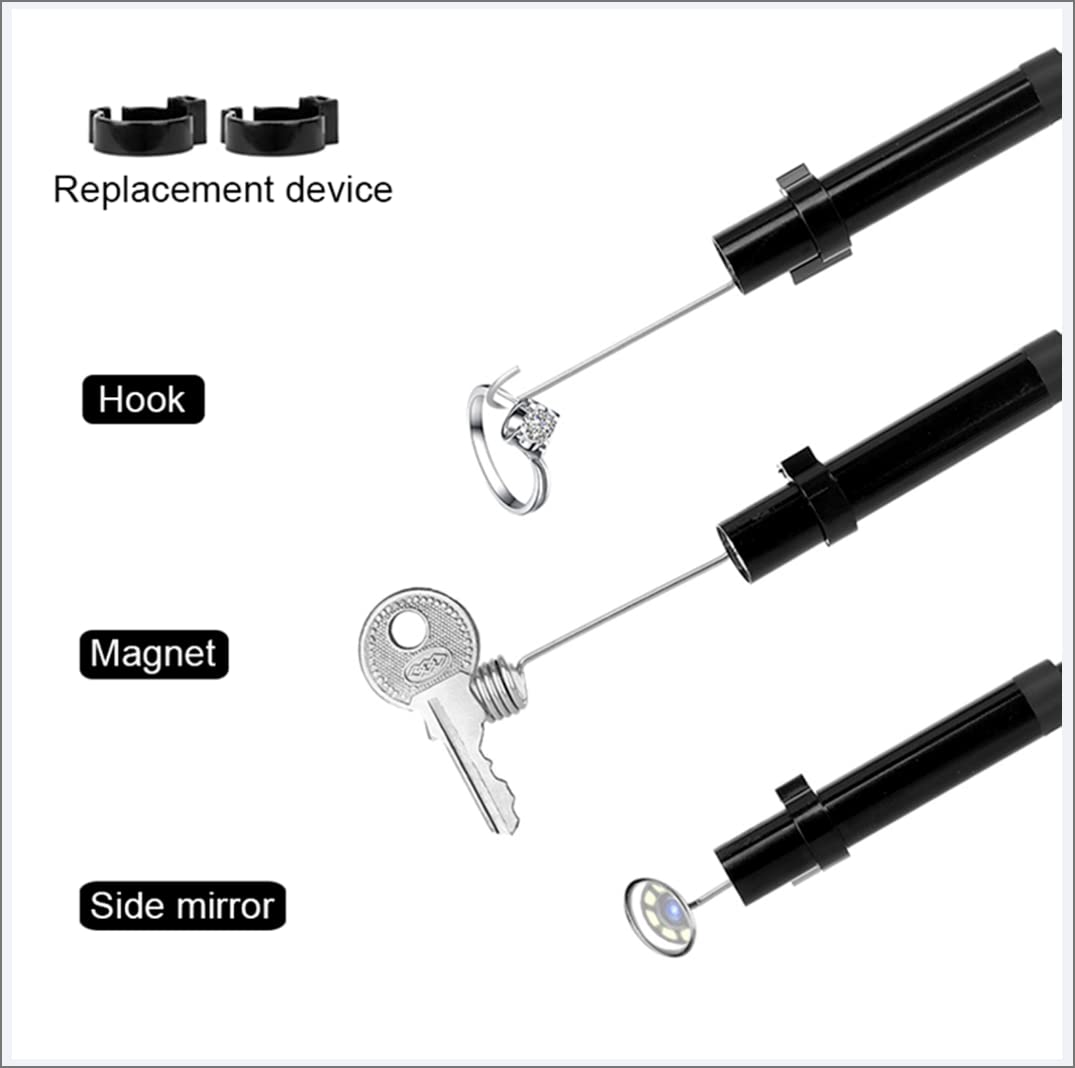 Ispezione dell'endoscopio, Scheda TF 32G, Fotocamera endoscopio a Doppia Lente Schermo da 2,4 Pollici periscopio 1080P HD Snake Camera con 8 luci a LED, Cavo semirigido, 5,5 mm * 10 m