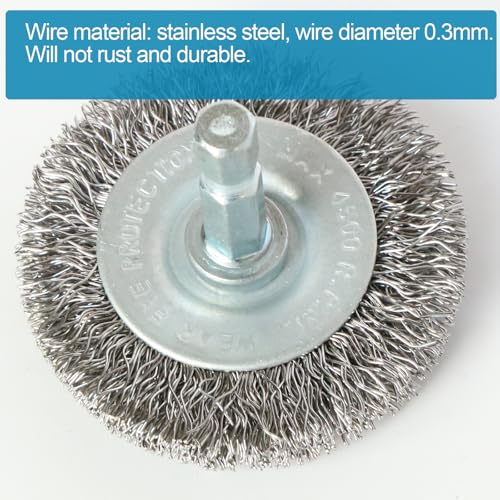 Image of 20pcs 2 inch Stainless Steel Wire Wheel Brushes Kit for Drill with 1 /4-Inch Hex Shank (Pack of 2)