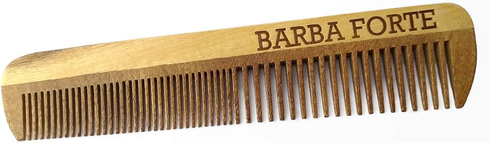Pente de Madeira Artesanal Barba Forte Pt004