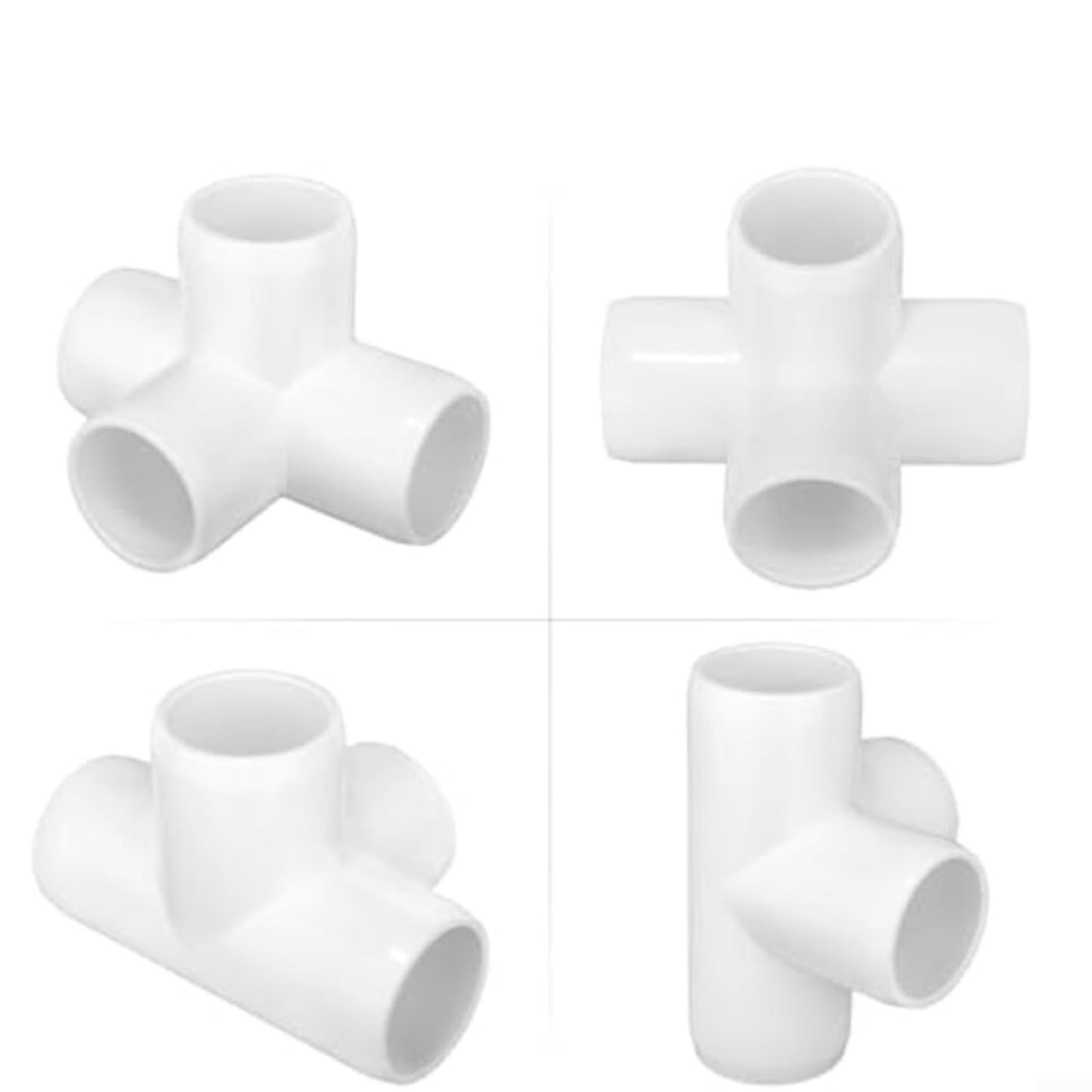 KiraKira Accesorios de PVC de 4 vías, color blanco, paquete de 50 conectores de tubería, uso en invernaderos