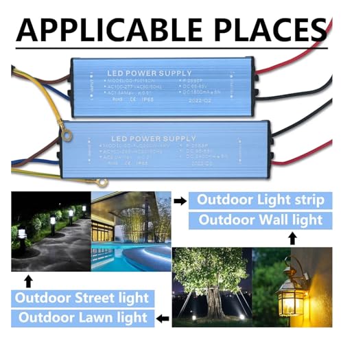 Transformador LED 200W impermeable IP65 con salida estable de 2400mA 5